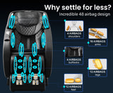 NNEMB Electric Full Body Zero Gravity Massage Recliner Chair with Heat and Bluetooth Black/Blue