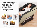 NNEMB Electric Full Body Zero Gravity Massage Recliner Chair with Heat and Bluetooth Black/Cream