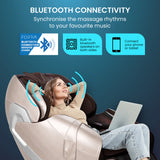 NNEMB Cloud 9 MkII Electric Massage Chair Full Body Zero Gravity with Heat and Bluetooth-Cream/Brown