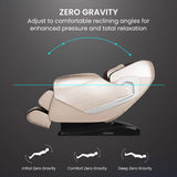 NNEMB Cloud 9 MkII Electric Massage Chair Full Body Zero Gravity with Heat and Bluetooth-Cream/Brown