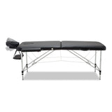 NNEDSZ 2 Fold Portable Aluminium Massage Table Massage Bed Beauty Therapy Black 55cm