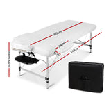 NNEDSZ 2 Fold Portable Aluminium Massage Table - Black
