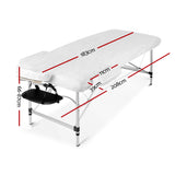 NNEDSZ 3 Fold Portable Aluminium Massage Table - Black