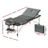 NNEDSZ Zenses Massage Table Portable 3 Fold Aluminium Therapy Beauty Bed Waxing 75CM