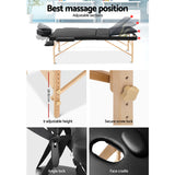 NNEDSZ  3 Fold Portable Wood Massage Table - Black
