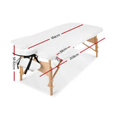 NNEDSZ 3 Fold Portable Wood Massage Table - White