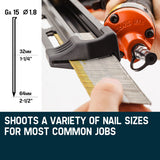 NNEMB Finishing Air Nail Gun-Heavy Duty Angled Nailer Pneumatic Finish