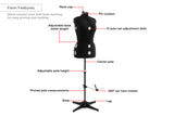 NNEKG Dressmakers Adjustable Dress Form (Size 14 20 Black)