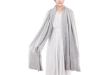 NNEKG 100% Mongolian Cashmere Wrap Scarf (200 x 75cm Grey Melange)