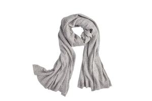 NNEKG 100% Mongolian Cashmere Wrap Scarf (200 x 75cm Grey Melange)