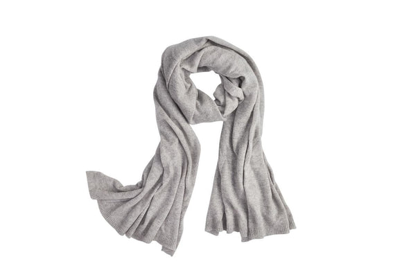 NNEKG 100% Mongolian Cashmere Wrap Scarf (200 x 75cm Grey Melange)