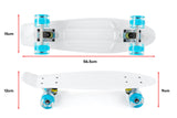NNEKG Light Up Wheels Retro Skateboard (White)