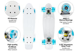 NNEKG Light Up Wheels Retro Skateboard (White)