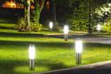 NNEKG Solar Powered Motion Sensor Bollard LED Light 2 Pack