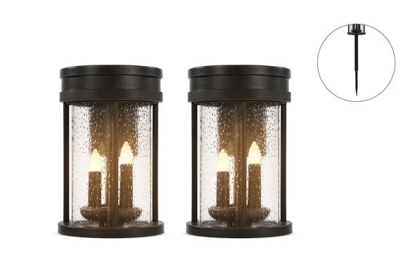 NNEKG Solar Powered 3 in 1 Flickering Lantern LED Light (2 Pack)