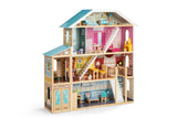 NNEKG 1.2 Metre Four Level Wooden Doll House with 30 furniture pieces