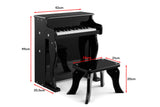 NNEKG Kids Wooden Musical Toy Piano (Black)