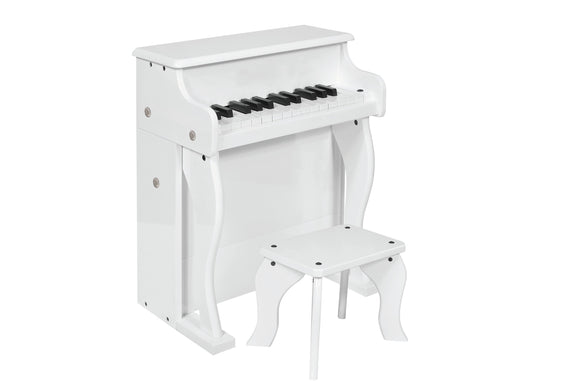 NNEKG Kids Wooden Musical Toy Piano (White)