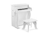 NNEKG Kids Wooden Musical Toy Piano (White)