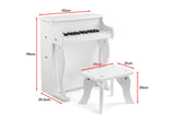 NNEKG Kids Wooden Musical Toy Piano (White)