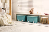 NNEKG Kids 2 Pack Storage Box with Wheels (Blue)