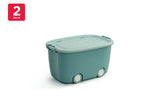 NNEKG Kids 2 Pack Storage Box with Wheels (Blue)
