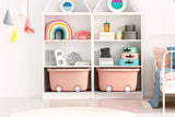 NNEKG Kids 2 Pack Storage Box with Wheels (Pink)