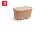 NNEKG Kids 2 Pack Storage Box with Wheels (Pink)