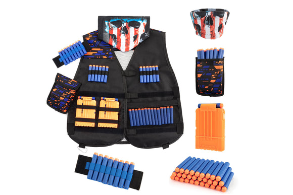 NNEKG Kids 45 Piece Tactical Vest Kit for Nerf Guns