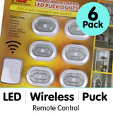 NNEDPE Wireless LED Puck Light with Remote Control LED (6 Pack)