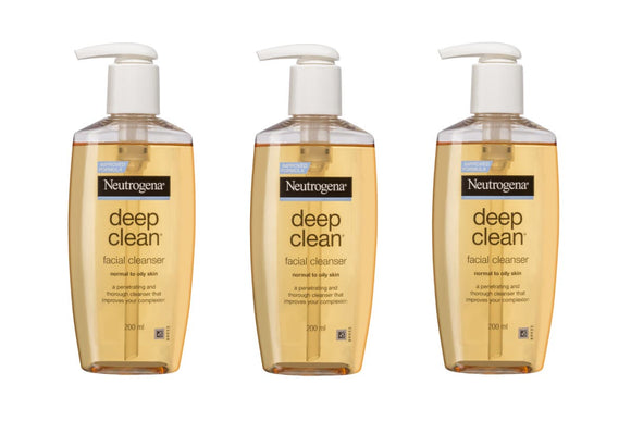 NNEKG Neutrogena Deep Clean Facial Cleanser 200ml Pack of 3