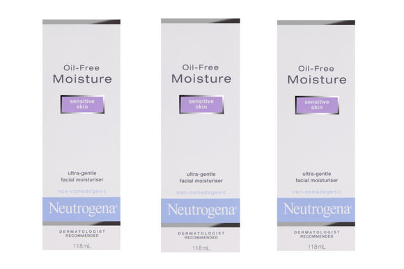 NNEKG Neutrogena Oil Free Sensitive Skin Moisturiser 118ml Pack of 3