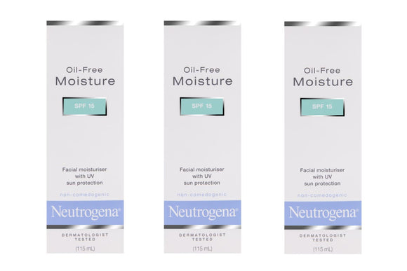 NNEKG Neutrogena Oil Free Moisturiser SPF 15 115ml Pack of 3