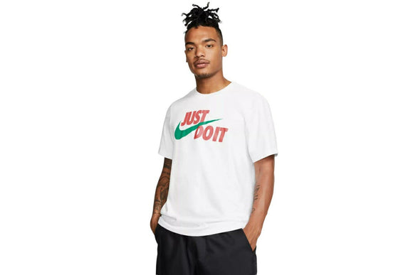 NNEKG Mens Sportswear Just Do It Swoosh Tee (White Magic Ember Roma Green Size XL)