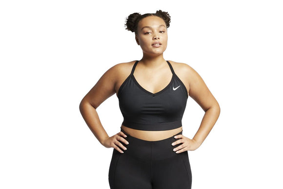 NNEKG Womens Dri FIT Indy Plus Bra (Black Black White Size 3X)