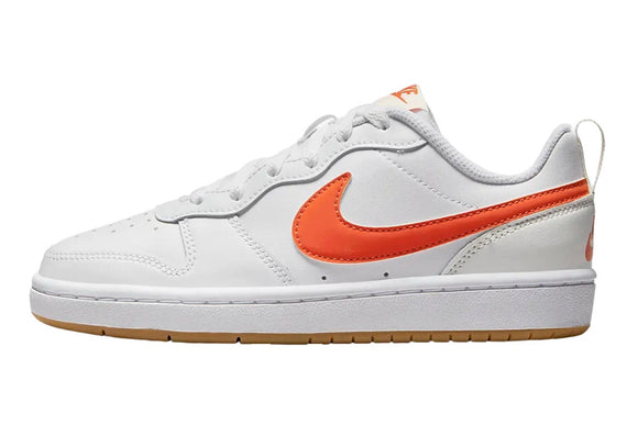 NNEKG Older Boys Court Borough Low 2 Grade School Sneakers (White Orange Summit White Sail Size 7 US)