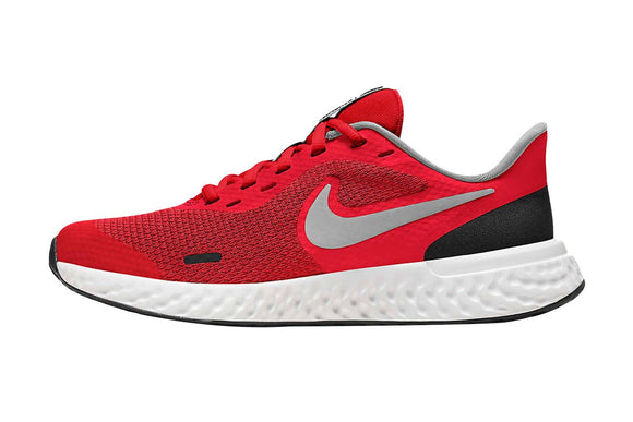 NNEKG Kids Revolution 5 Grade School Casual Shoe (University Red Light Smoke Grey Black White Size 7Y US)