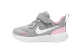 NNEKG Girls Revolution 5 Toddler Velcro Running Shoes (Photon Dust White Pink Foam Size 5C US)
