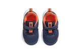 NNEKG Boys Revolution 5 Infant Toddler Velcro Running Shoes (Midnight Navy White Orange Size 4 US)