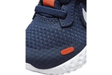NNEKG Boys Revolution 5 Infant Toddler Velcro Running Shoes (Midnight Navy White Orange Size 4 US)
