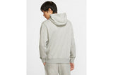 NNEKG Mens Sportswear Club Full Zip Fleece Hoodie (Dark Grey Heather Matte Silver White Size XL)