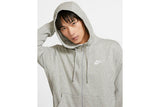 NNEKG Mens Sportswear Club Full Zip Fleece Hoodie (Dark Grey Heather Matte Silver White Size M)