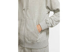 NNEKG Mens Sportswear Club Full Zip Fleece Hoodie (Dark Grey Heather Matte Silver White Size M)