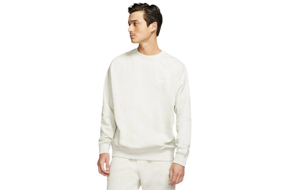 NNEKG Mens Sportswear Club Brushed Back Crew Sweat (Light Bone White Size L)