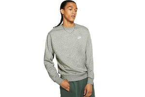 NNEKG Mens Sportswear Club French Terry Crew Sweatshirt (Dark Grey Heather White Size XL)