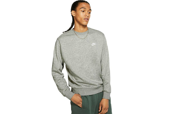 NNEKG Mens Sportswear Club French Terry Crew Sweatshirt (Dark Grey Heather White Size XL)