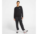 NNEKG Womens Sportswear Essential Crew Fleece (White Black Black Size XS US)