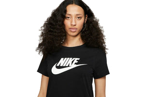 NNEKG Womens Sportswear Essential Icon Futura Tee (Black White Size XL)