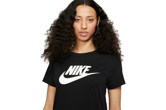 NNEKG Womens Sportswear Essential Icon Futura Tee (Black White Size XL)