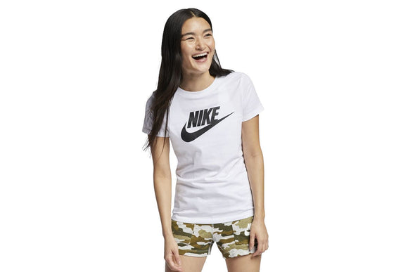 NNEKG Womens Sportswear Essential Icon Futura Tee (White Black Size M)